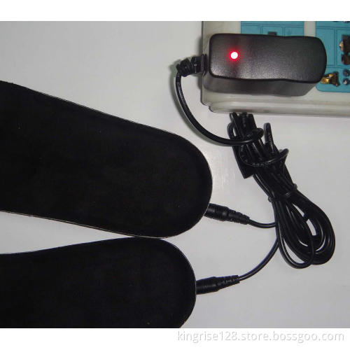 electric heating insoles, rechargeable 1400AMh lithium battery, AC recharger
